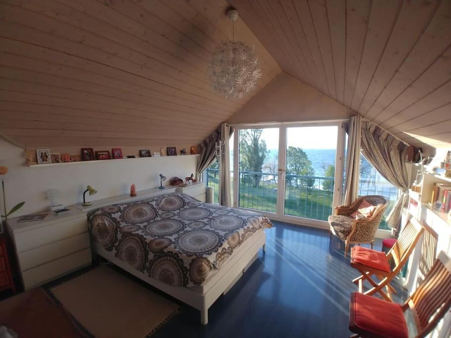 Lakefront. Appartement Pieds Dans L'Eau. View And Direct Access To The Lake. Anthy-sur-Leman Dış mekan fotoğraf